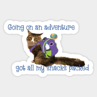 Going on an Adventure got my snacks packed Maine Coon Cat Kitten Sticker